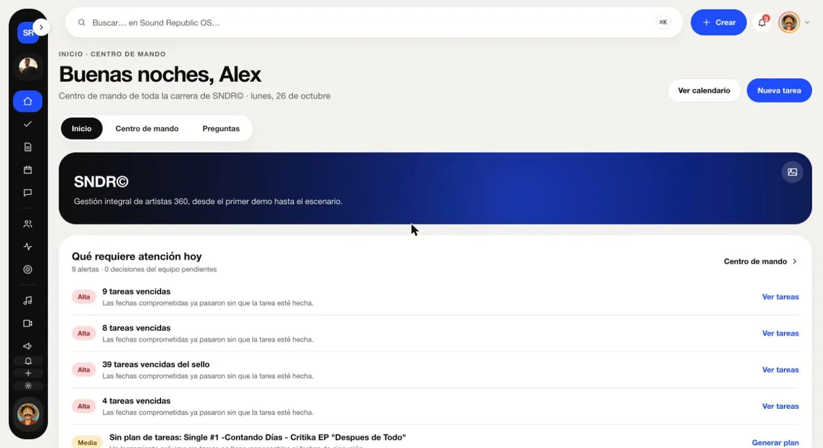 Plataforma SaaS · Sound Republic OS